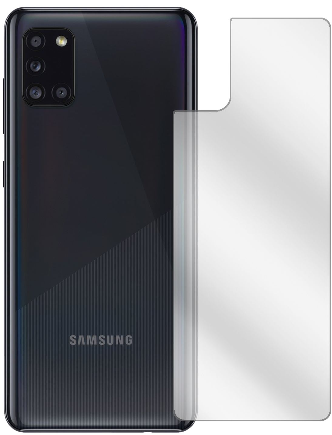 1x Schutzfolie klar für Samsung Galaxy A31 Rücksei (2)