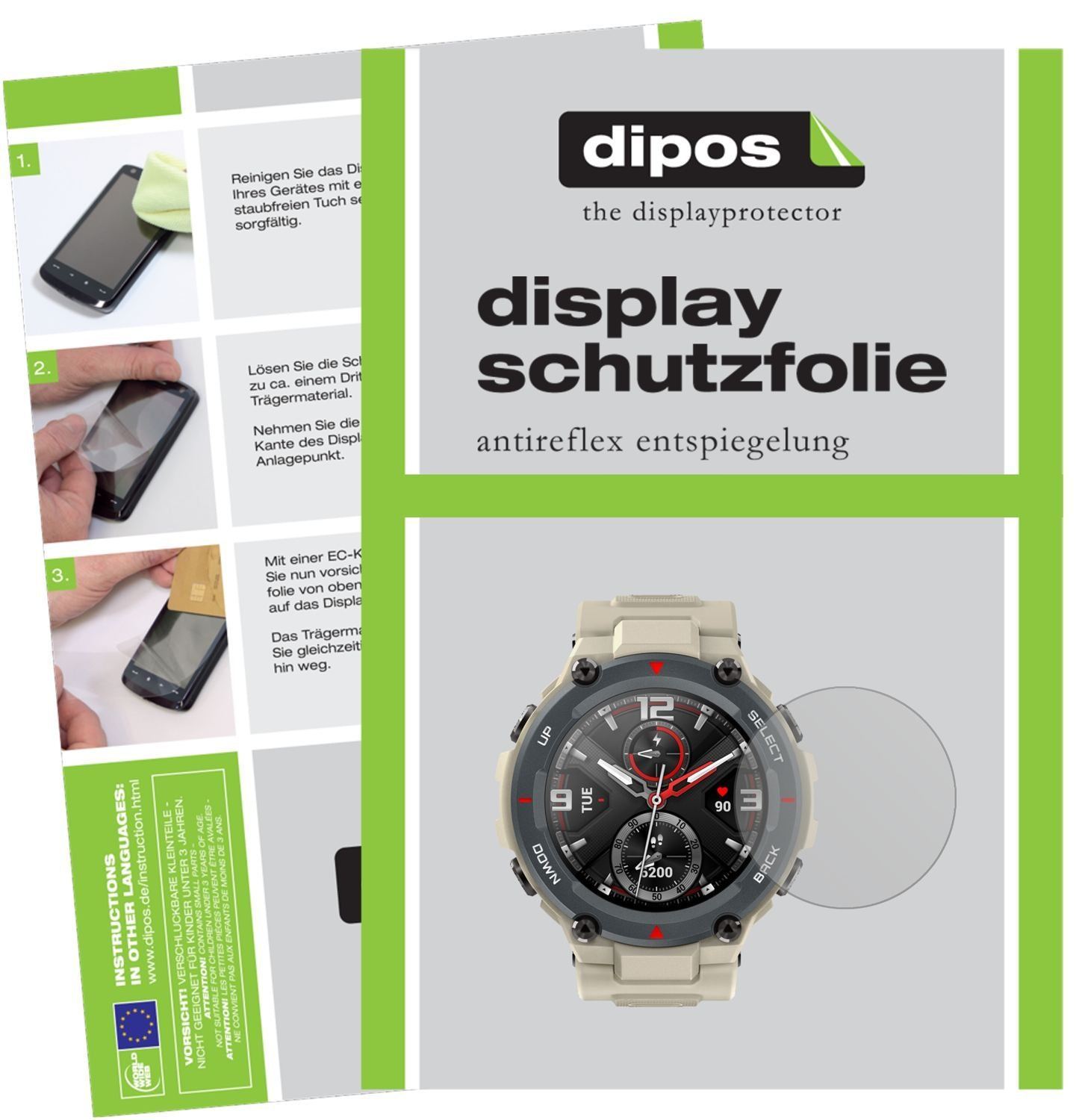 6x Schutzfolie matt für Huami Amazfit T-Rex Displa (1)