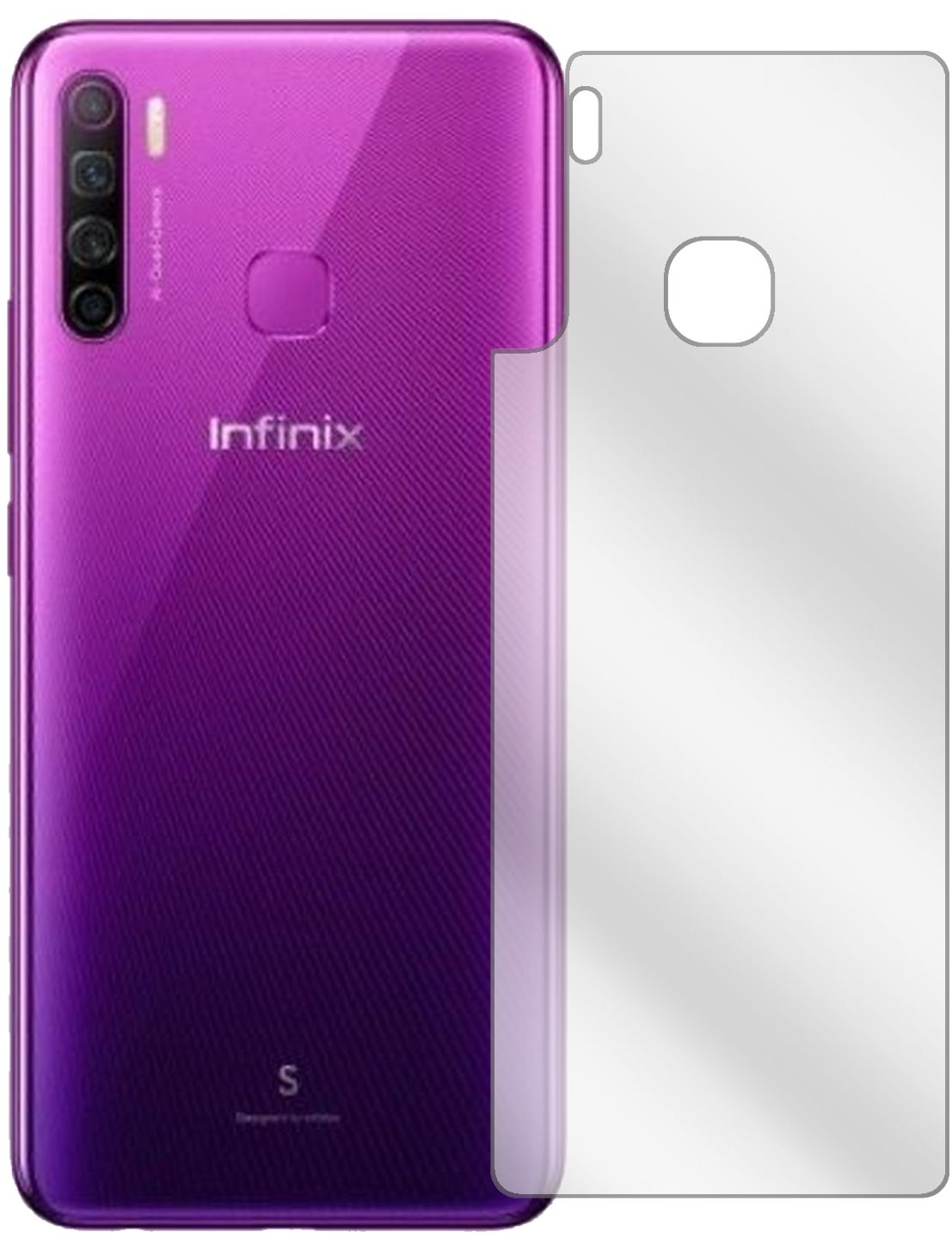 5x Schutzfolie klar für Infinix S5 Lite Rückseite  (2)