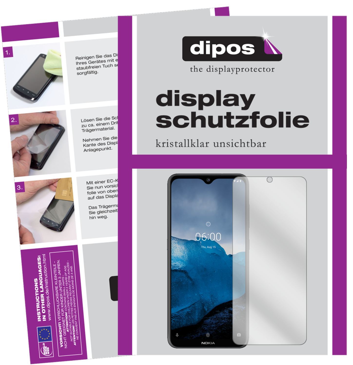 6x Schutzfolie klar für Nokia 46059 Display-Schutz (1)