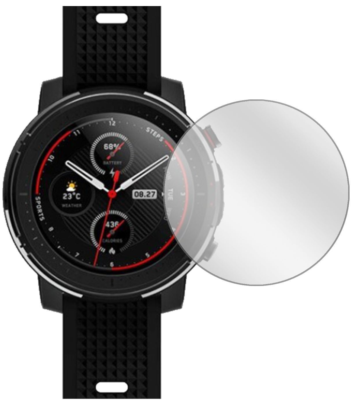 2x Schutzfolie klar für Huami Amazfit Stratos 3 Di (2)