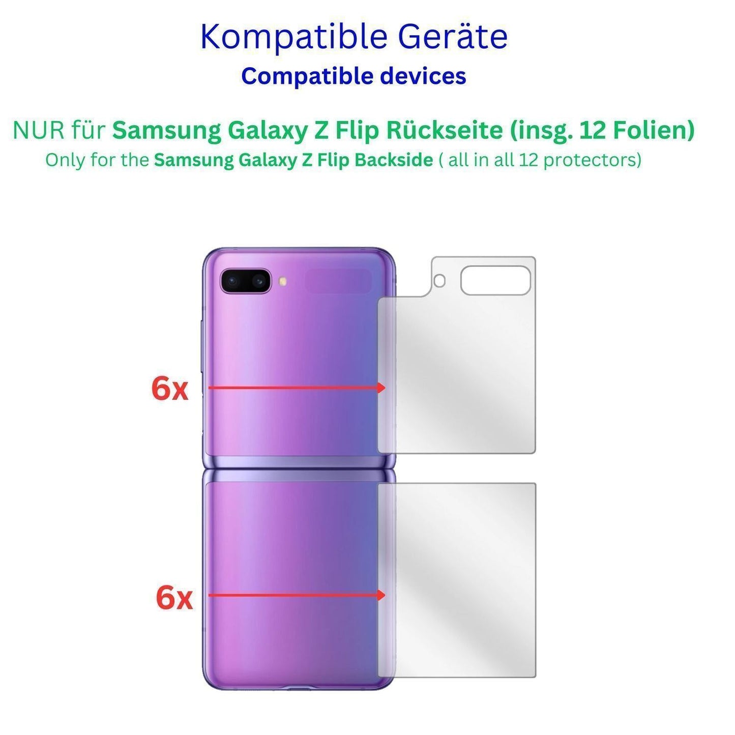 6x Schutzfolie matt für Samsung Galaxy Z Flip Rück (2)