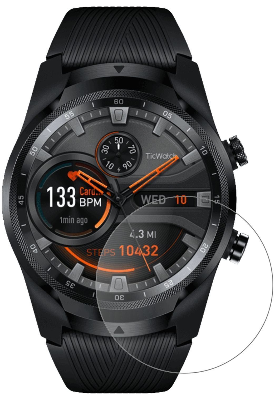 2x 9H Schutzfolie matt für Mobvoi TicWatch Pro 4G  (2)
