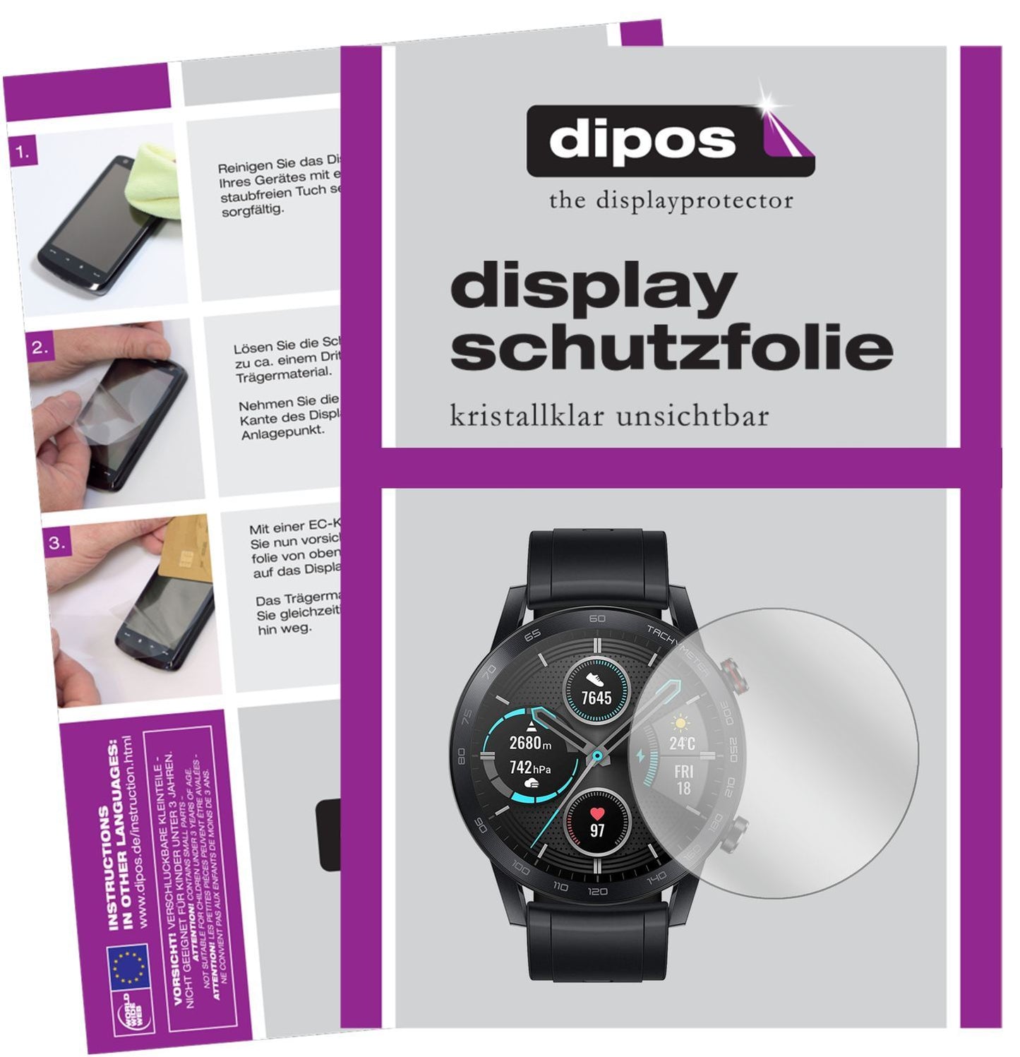 2x Schutzfolie klar für Honor Magic Watch 2 46mm D (1)