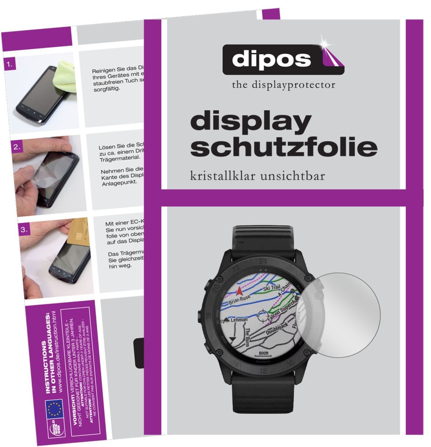 6x Schutzfolie klar für Garmin tactix Delta Displa (1)
