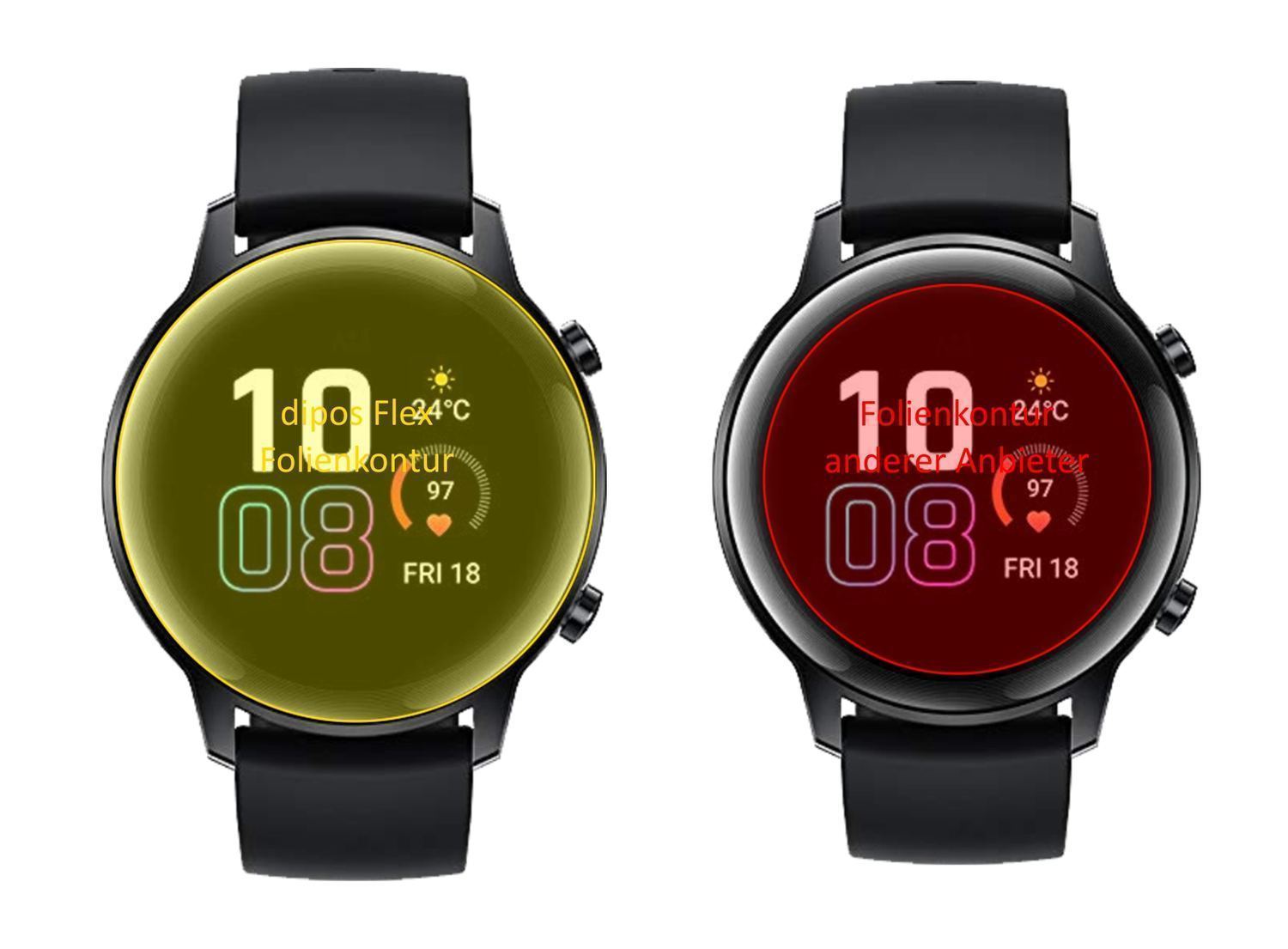 3x 3D Full Cover Schutzfolie für Honor Magic Watch (2)
