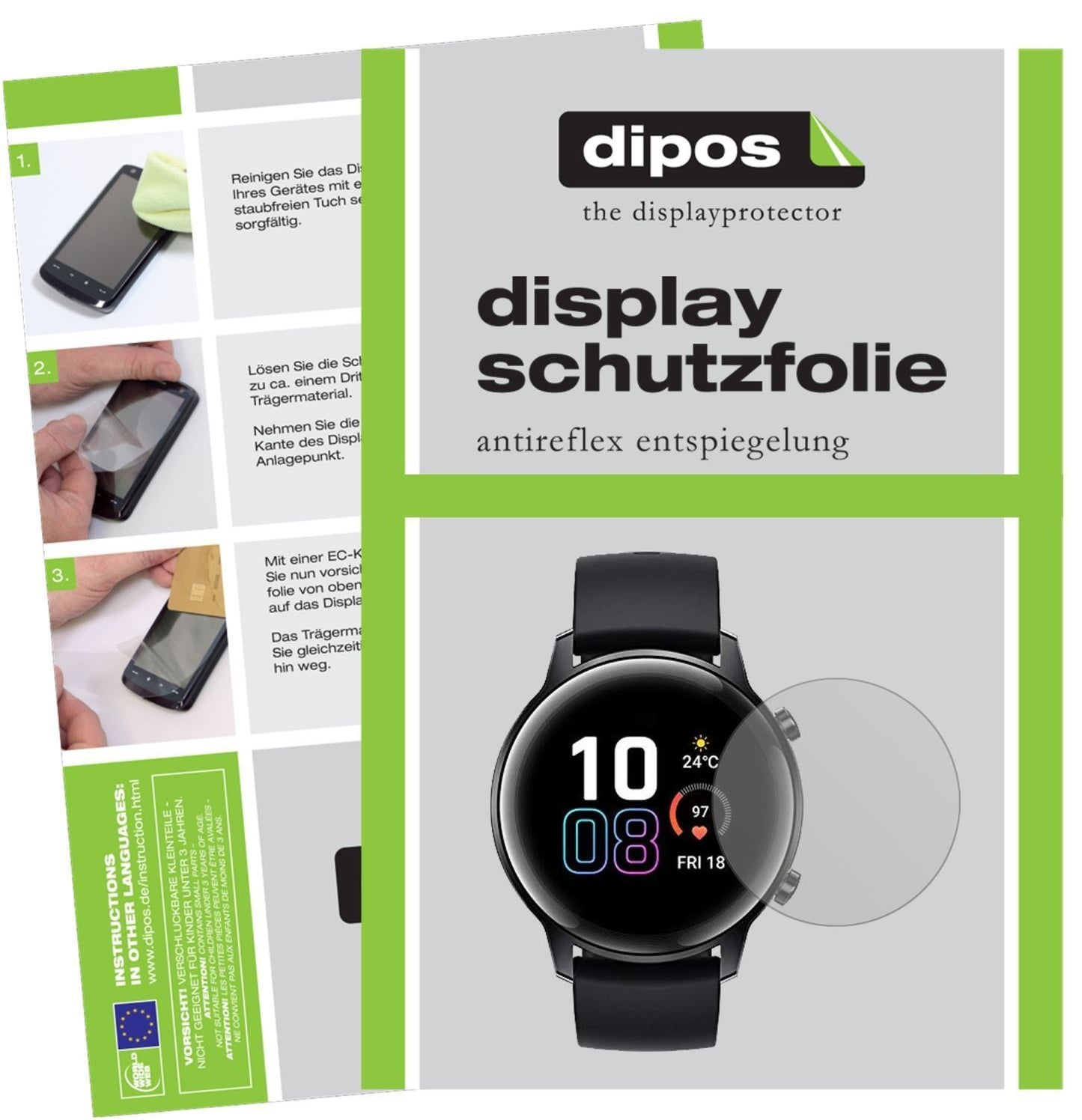 2x Schutzfolie matt für Honor Magic Watch 2 42mm D (1)