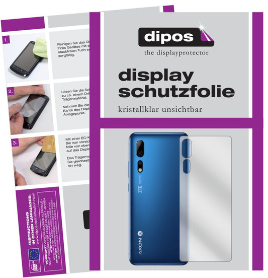 2x Schutzfolie klar für ZTE Axon 10s Pro Rückseite (1)