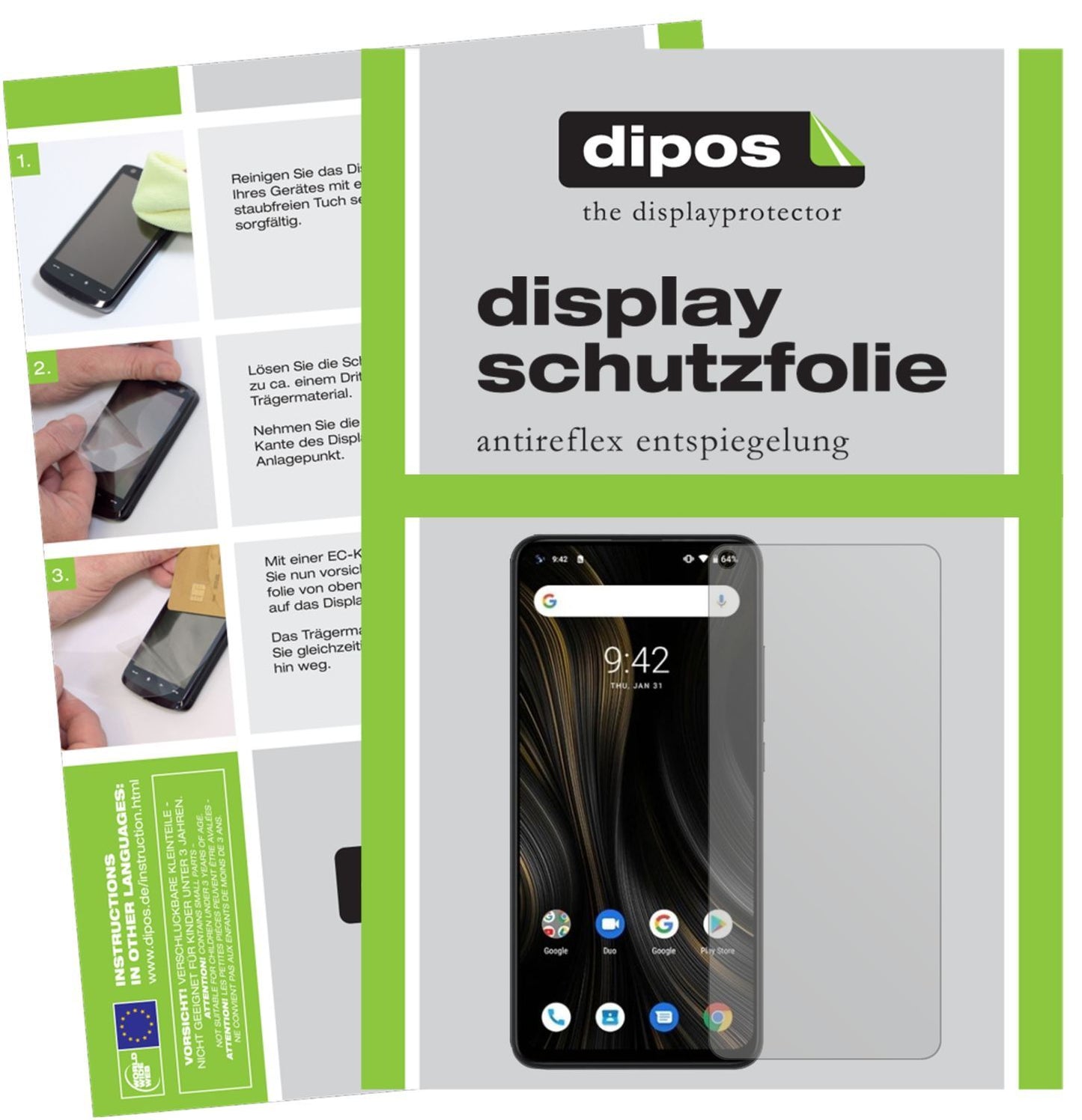 2x Schutzfolie matt für Umidigi Power 3 Display-Sc (1)