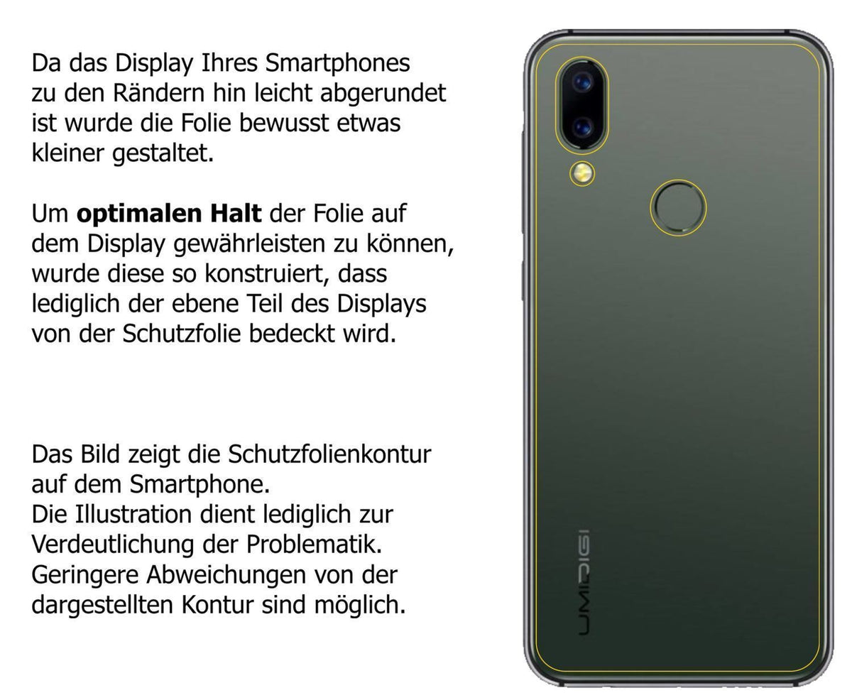 2x 9H Schutzfolie für Umidigi A3S Rückseite Panzer (3)