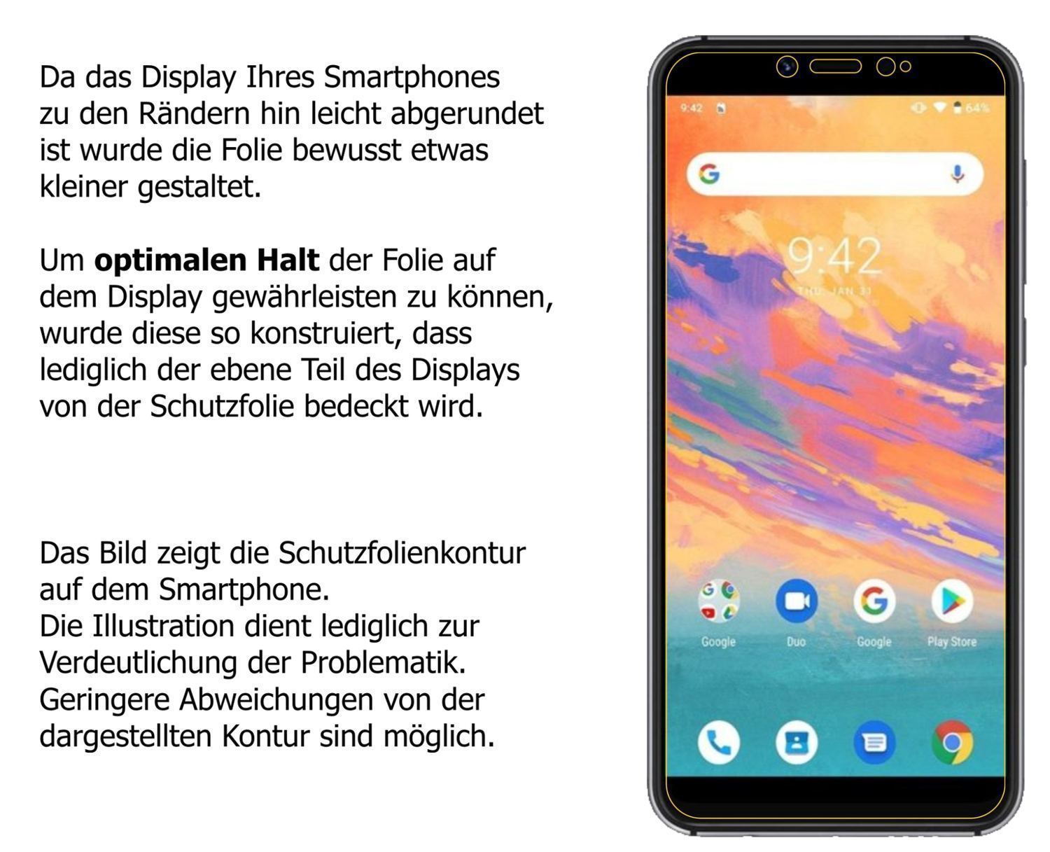 Blickschutzfolie für Umidigi A3S matt Schutzfolie  (5)