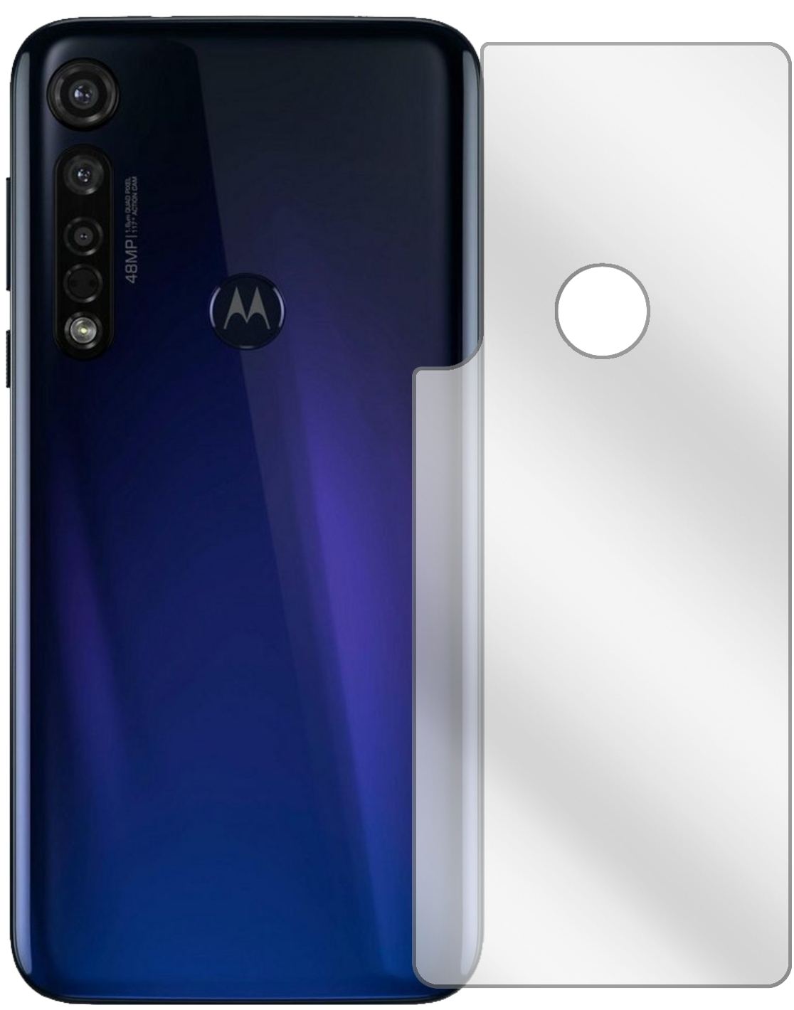 2x Schutzfolie klar für Motorola Moto G8 Plus Rück (2)