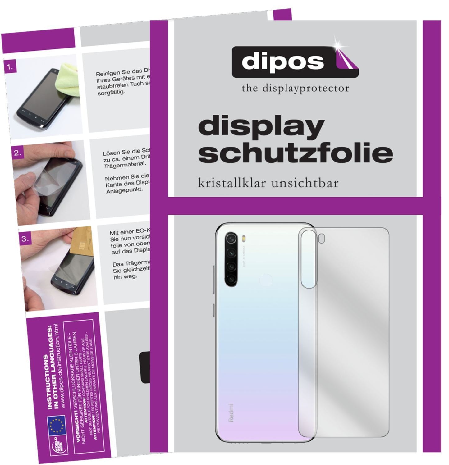 2x Schutzfolie klar für Xiaomi Redmi Note 8T Rücks (1)