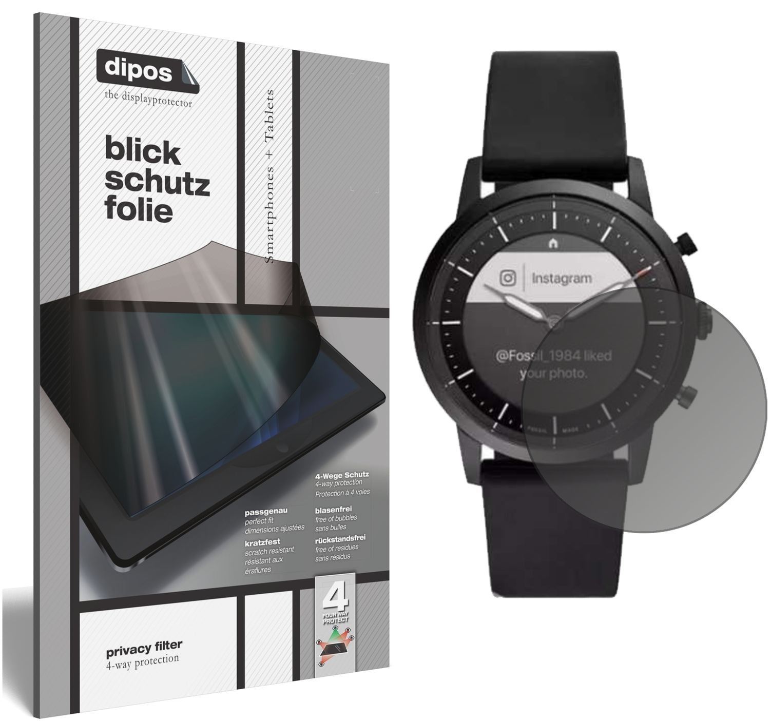 Blickschutzfolie für Fossil Hybrid HR matt Schutzf (1)