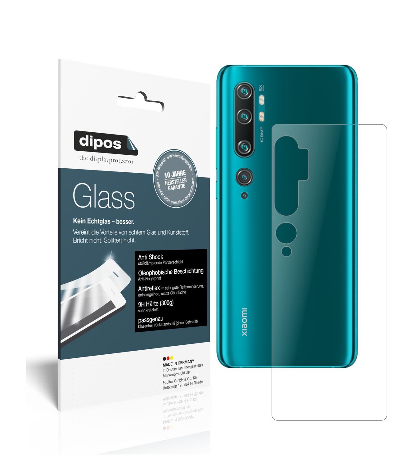 1x 9H Schutzfolie matt für Xiaomi Mi CC9 Pro Rücks (1)
