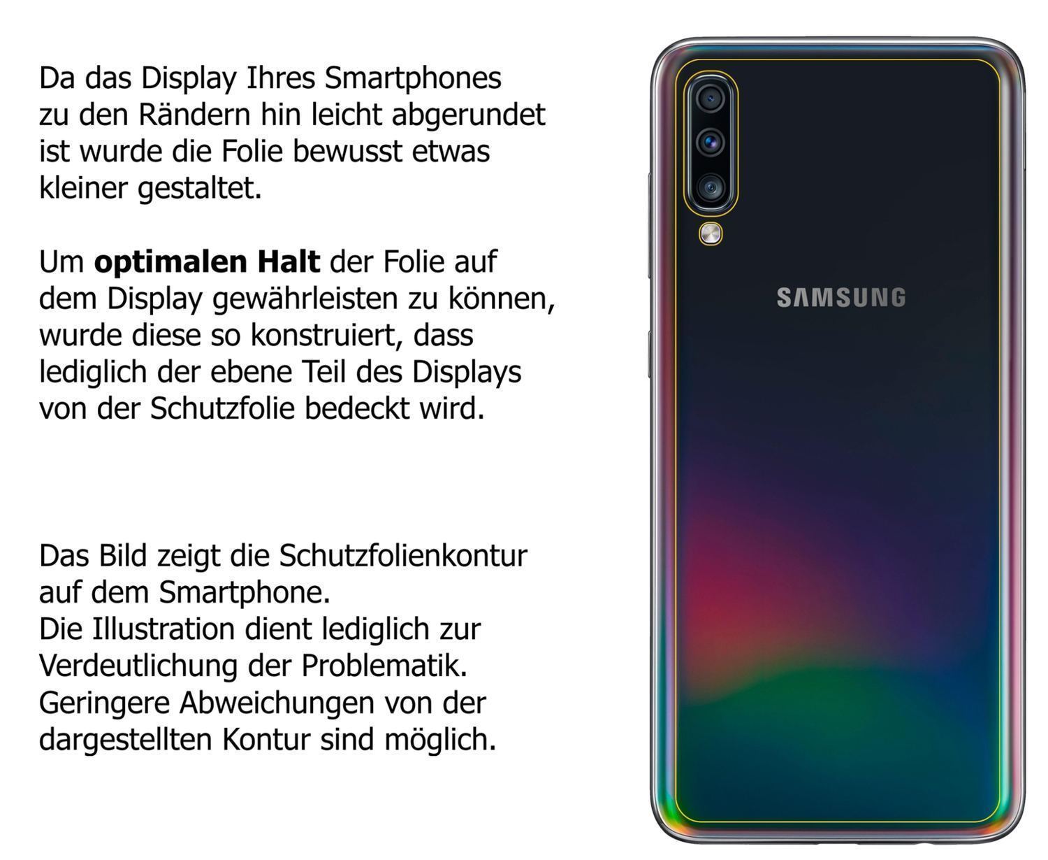 1x 9H Schutzfolie matt für Samsung Galaxy A70s Rüc (3)