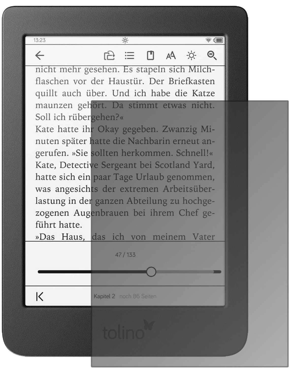 Blickschutzfolie für Tolino Page 2 matt Schutzfoli (2)