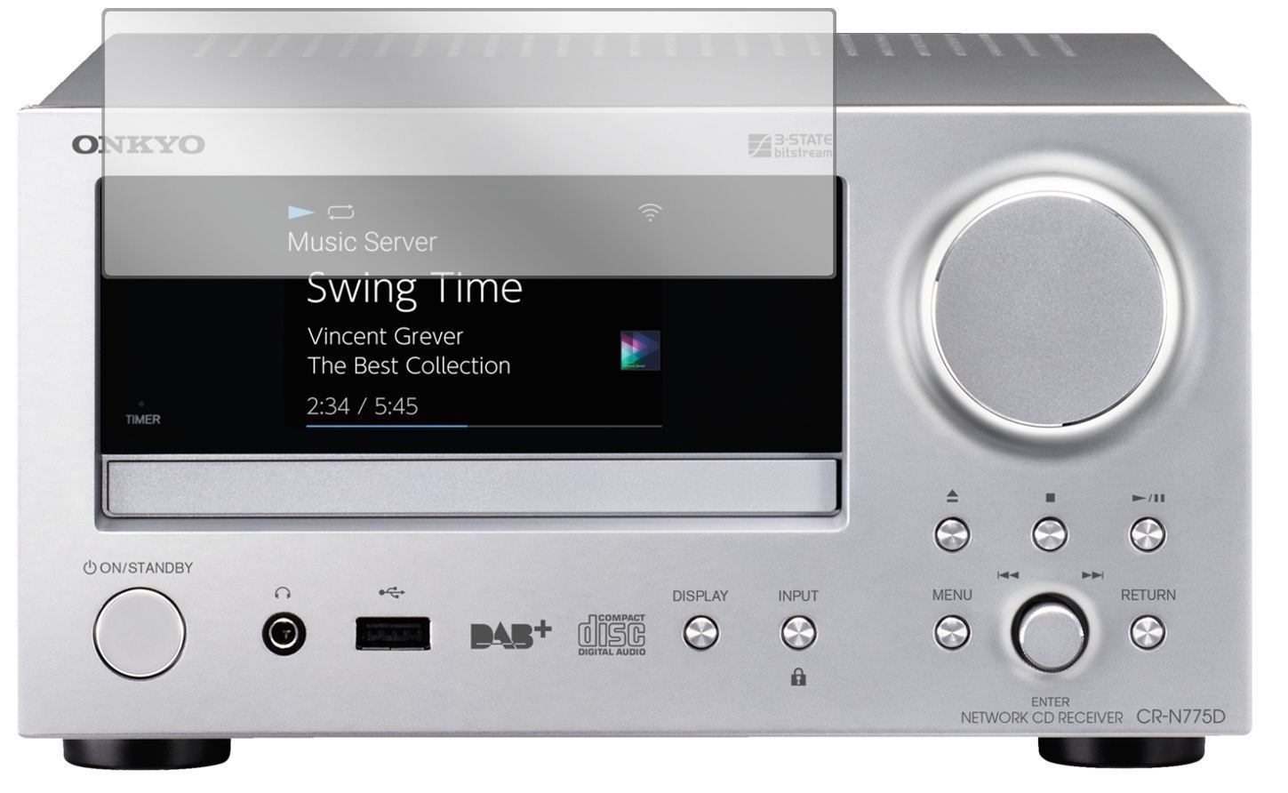2x Schutzfolie klar für Onkyo CR-N775D Display-Sch (2)