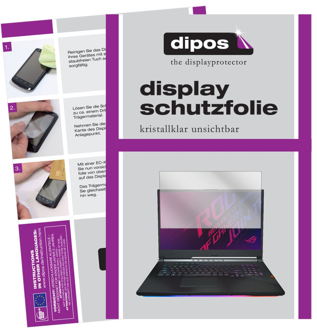 1x Schutzfolie klar für Asus ROG Strix Scar III G7 (1)