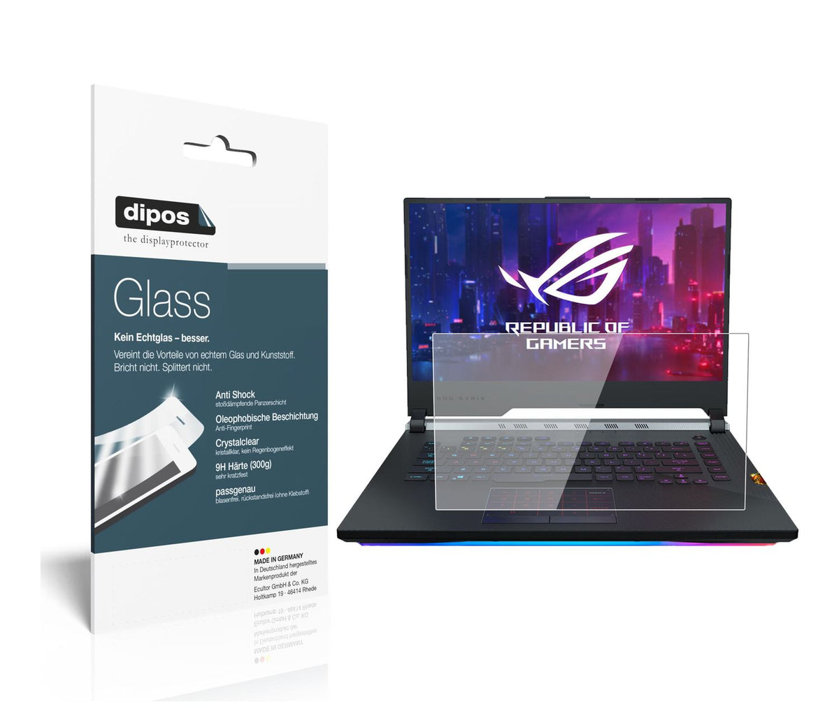 2x 9H Schutzfolie für Asus ROG Strix Scar III G531 (1)