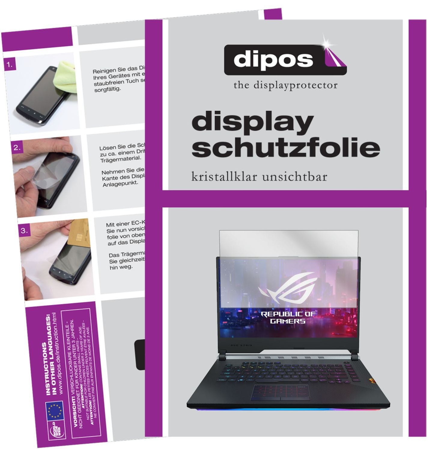 2x Schutzfolie klar für Asus ROG Strix Scar III G5 (1)