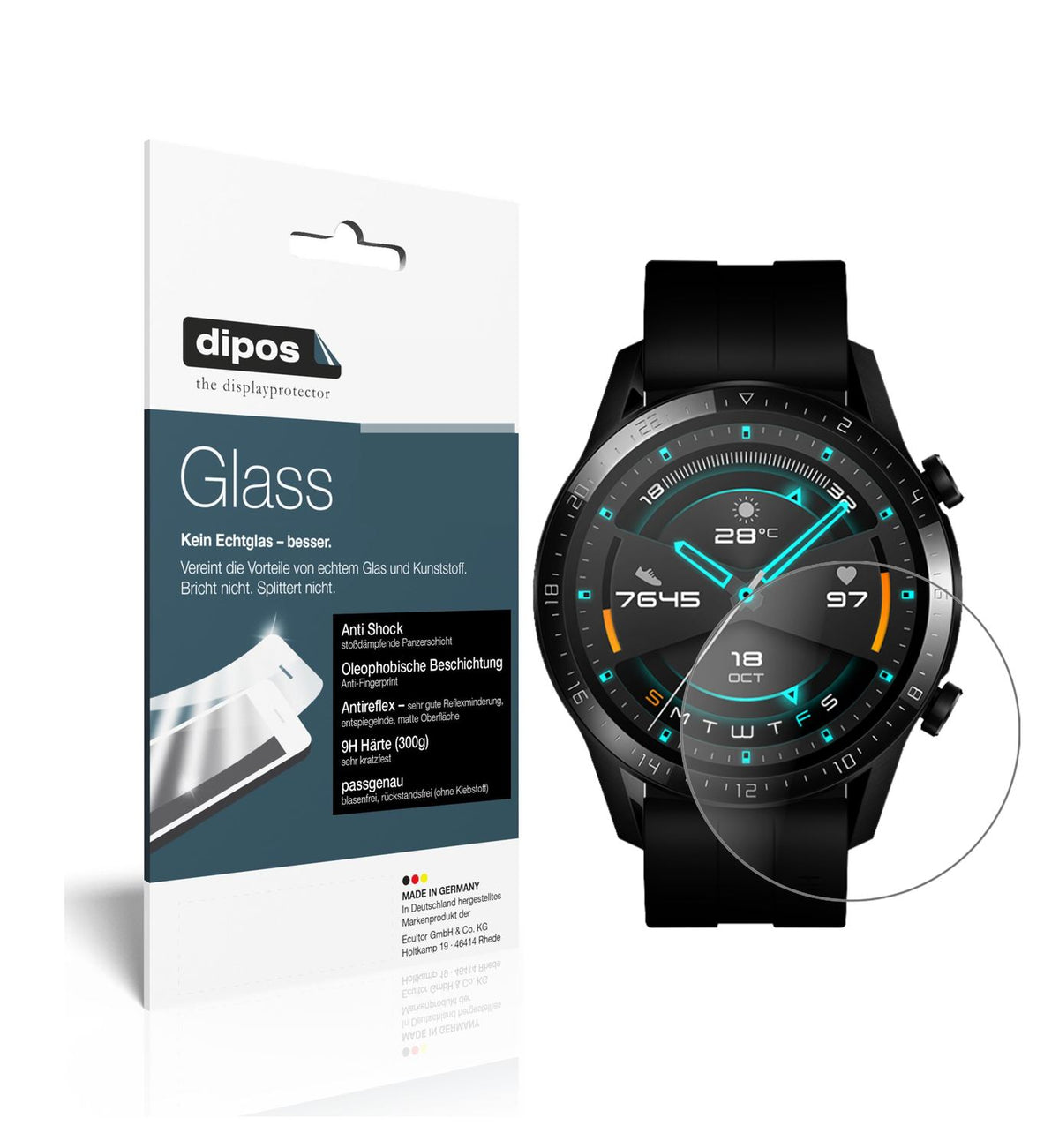 1x 9H Schutzfolie matt für Huawei Watch GT 2 (46mm (1)