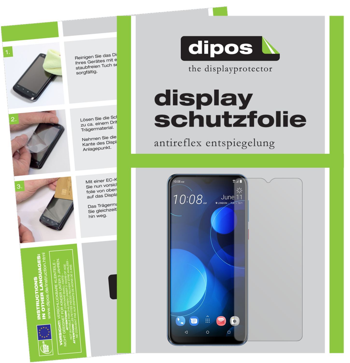 6x Schutzfolie matt für HTC Desire 19 Plus Display (1)