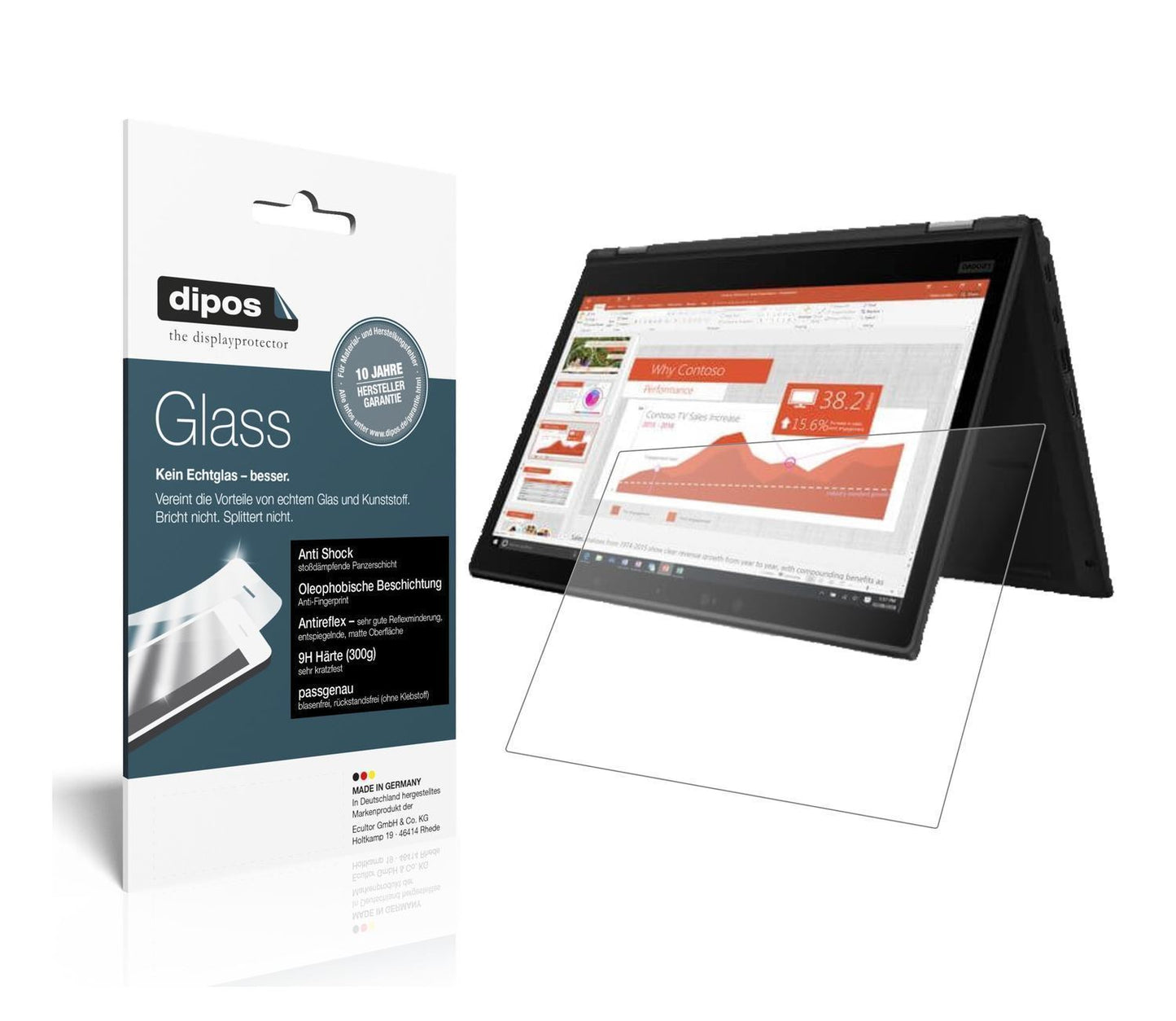 2x 9H Schutzfolie matt für Lenovo Yoga X390 13.3 Z (1)