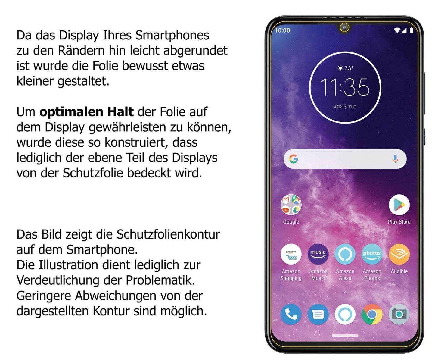 1x 9H Schutzfolie für Motorola One Zoom Panzerfoli (3)