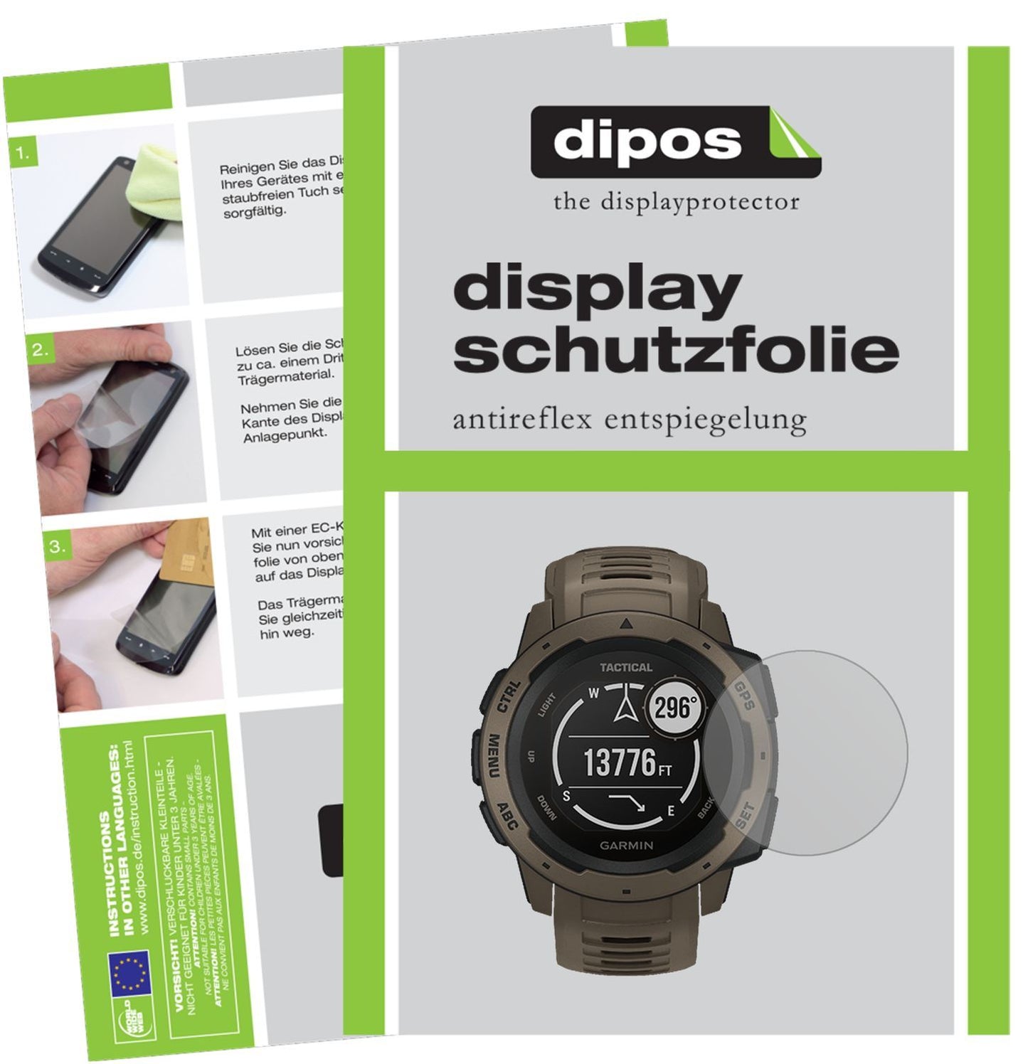 5x Schutzfolie matt für Garmin Instinct Tactical E (1)