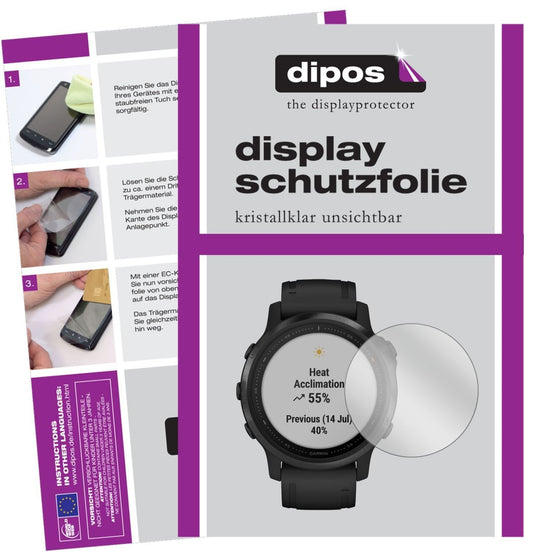 2x Schutzfolie klar für Garmin fenix 6S Pro Displa (1)