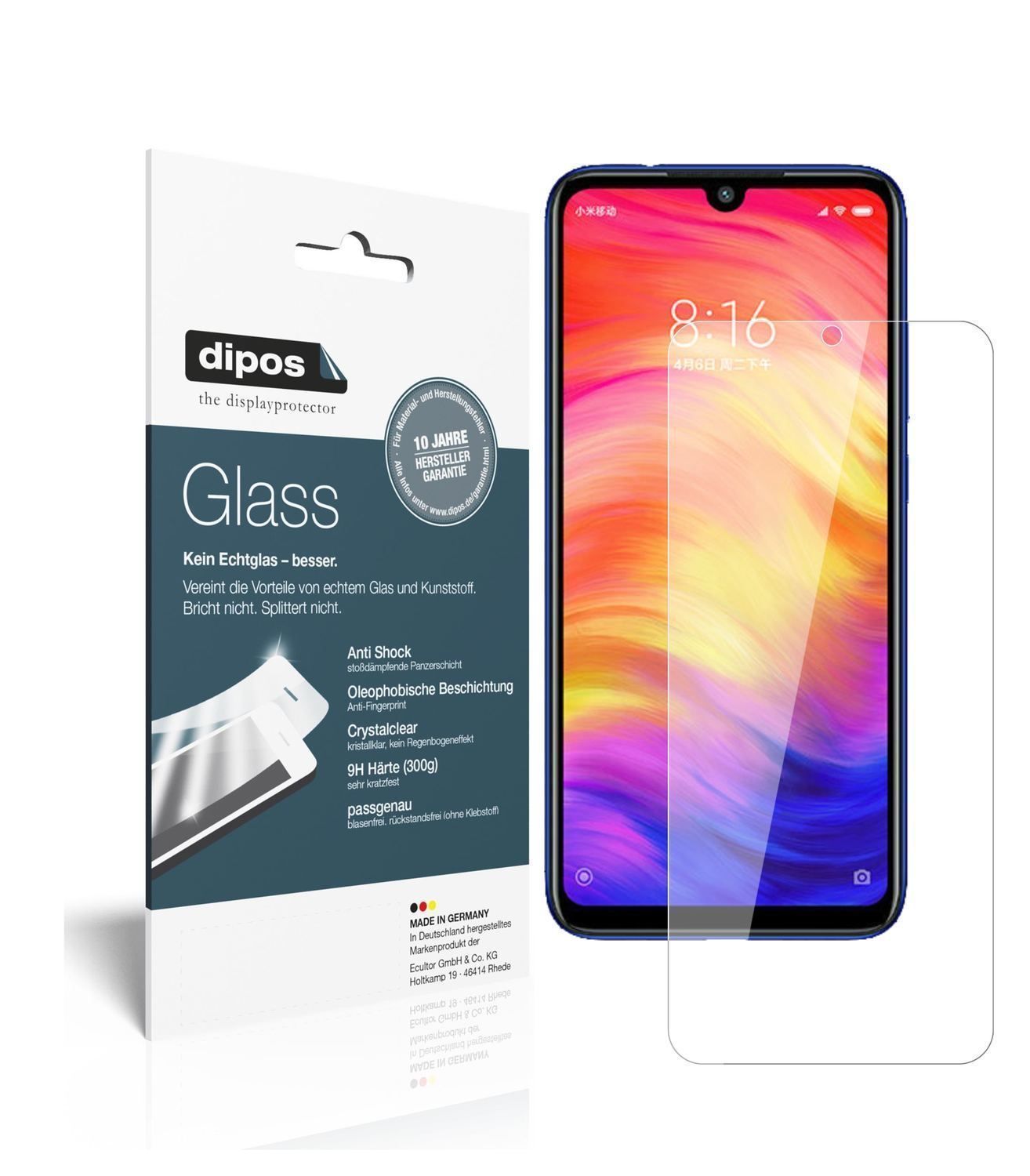 1x 9H Schutzfolie für Xiaomi Redmi Note 7S Panzerf (1)