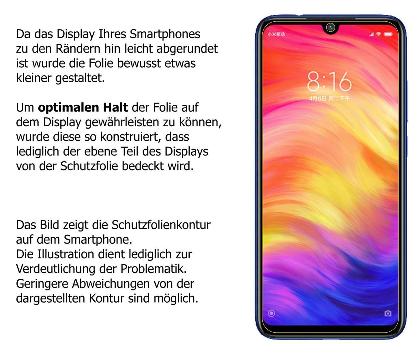 1x 9H Schutzfolie für Xiaomi Redmi Note 7S Panzerf (3)