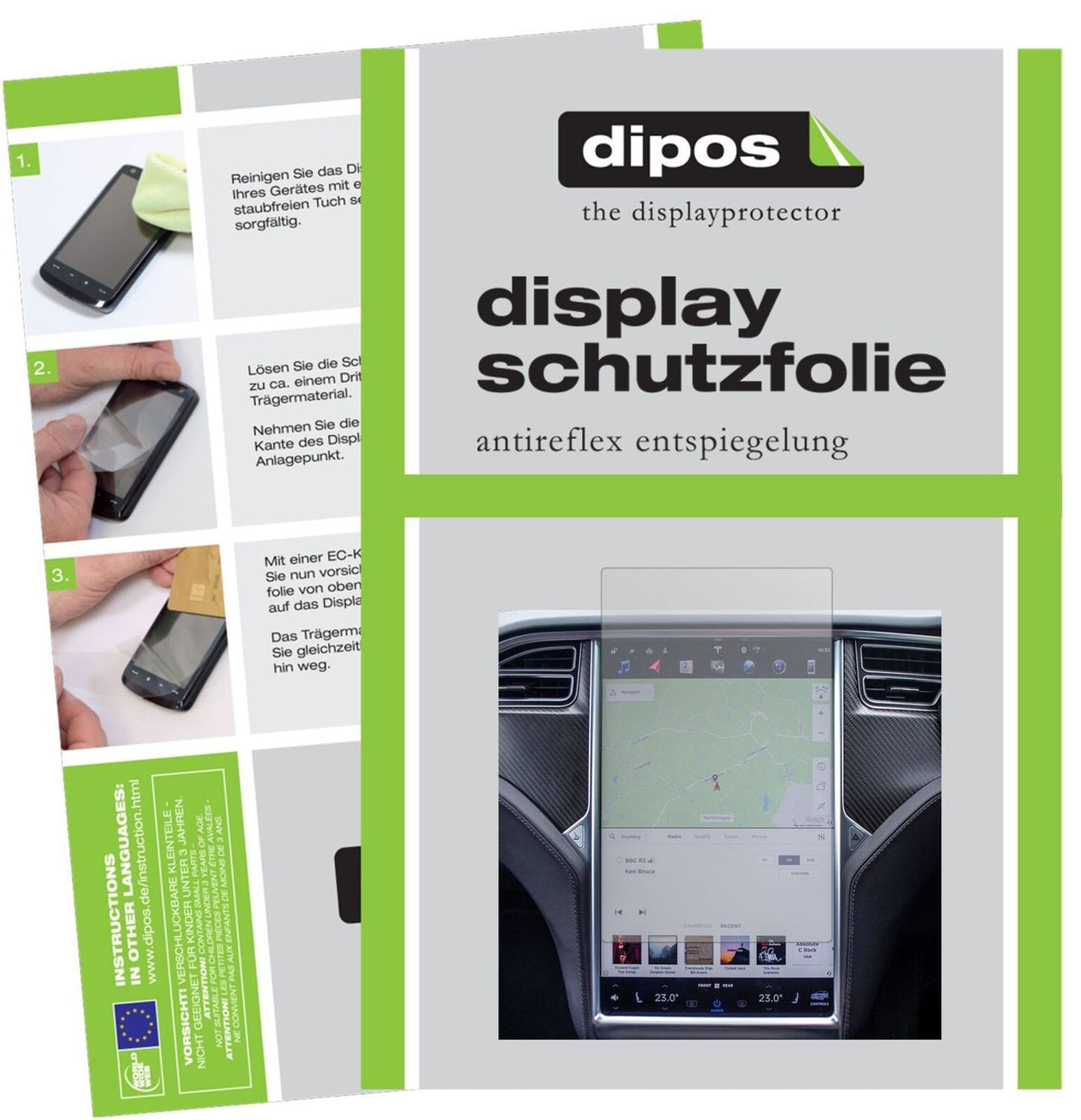 1x Schutzfolie matt für Tesla Modell X Display-Sch (1)