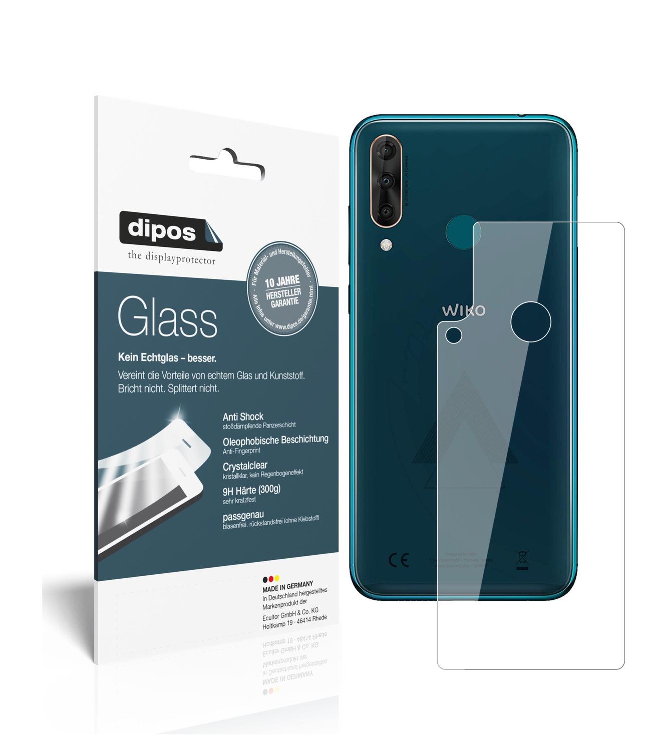 2x 9H Schutzfolie für Wiko View 3 Rückseite Panzer (1)
