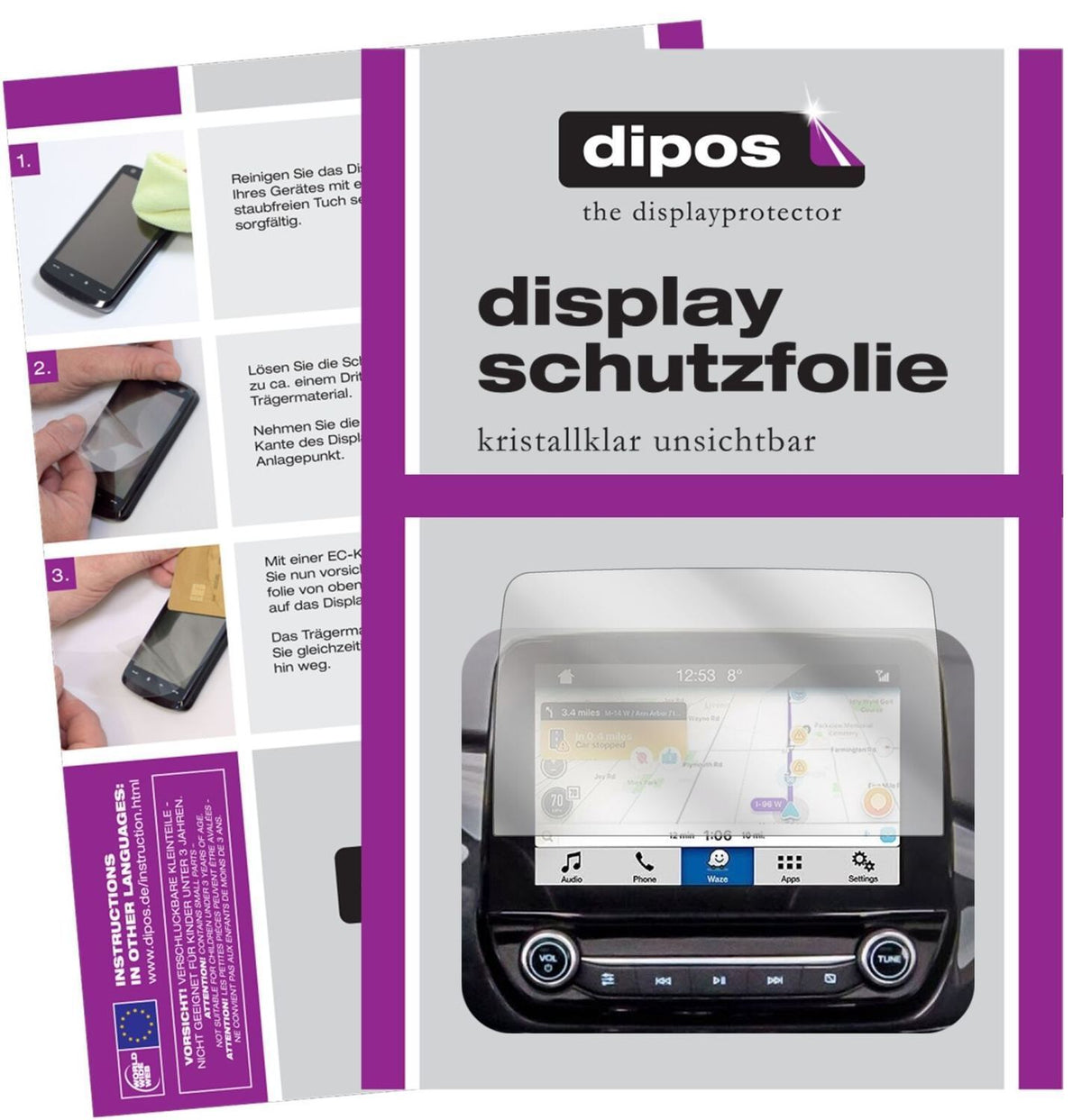 1x Schutzfolie klar für Ford EcoSport Display (ab  (2)