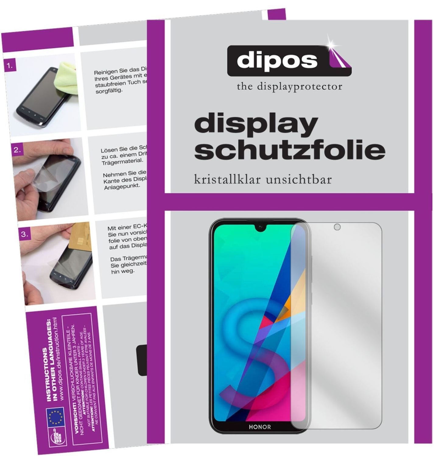 5x Schutzfolie klar für Honor 8S Display-Schutzfol (2)