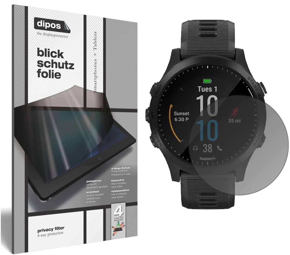Blickschutzfolie für Garmin Forerunner 945 matt Sc (1)