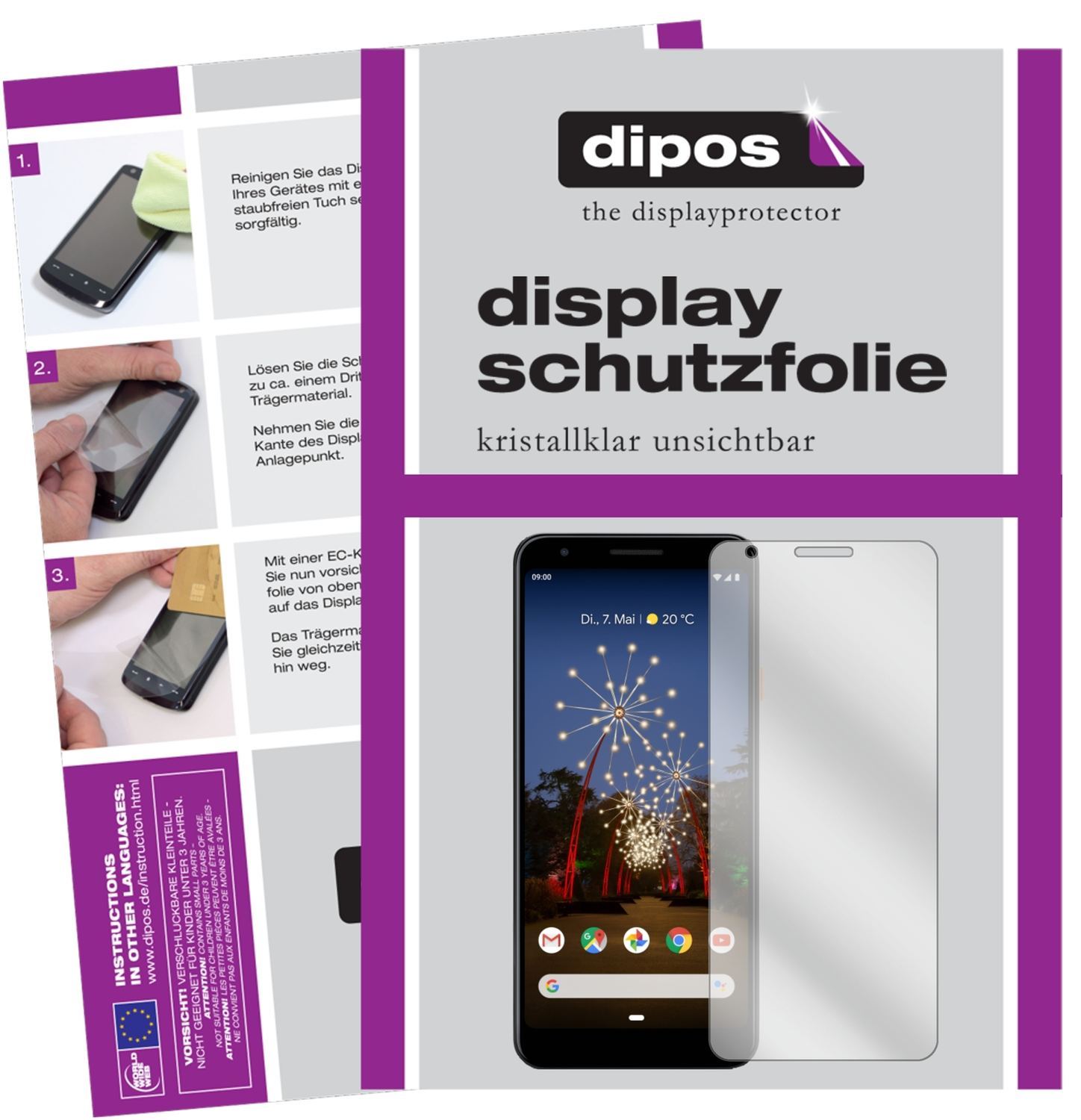 6x Schutzfolie klar für Google Pixel 3a Display-Sc (1)