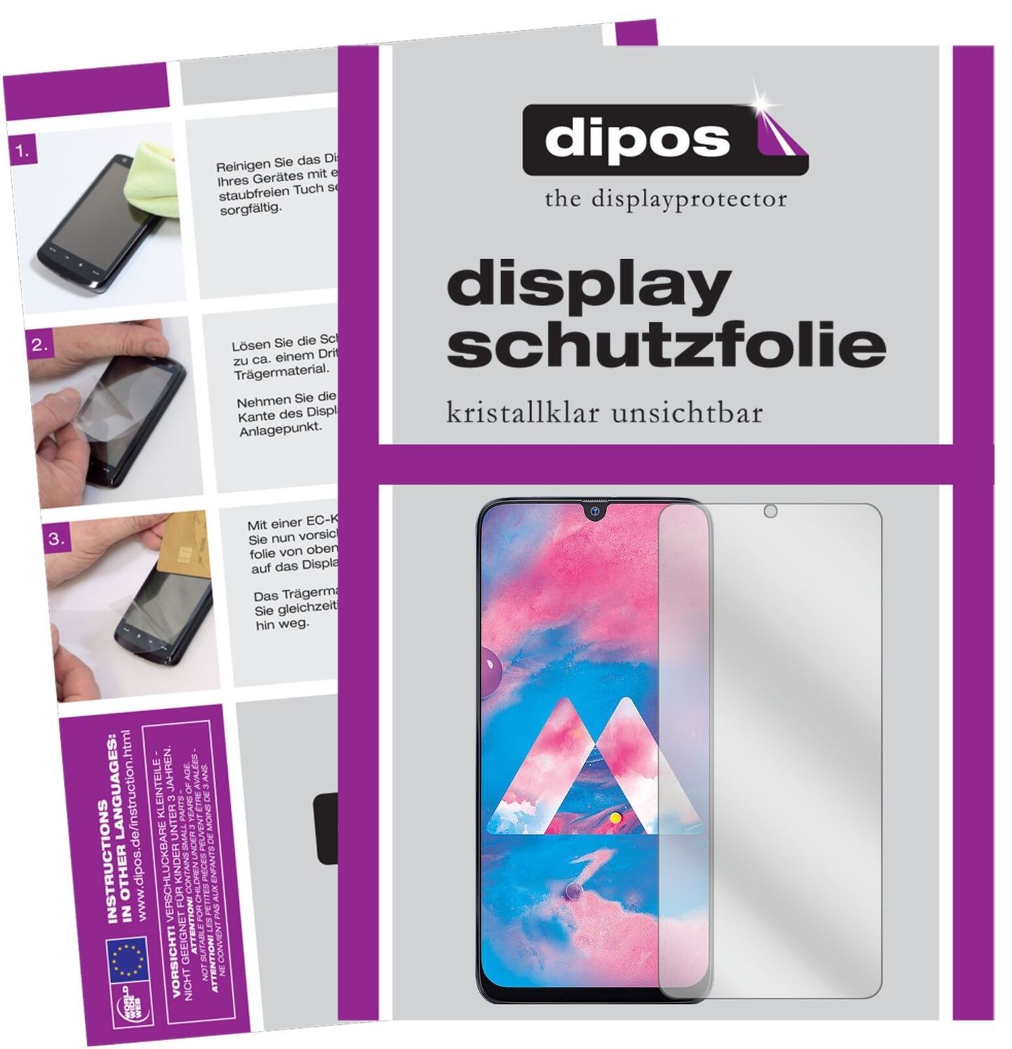 5x Schutzfolie klar für Samsung Galaxy M30 Display (2)
