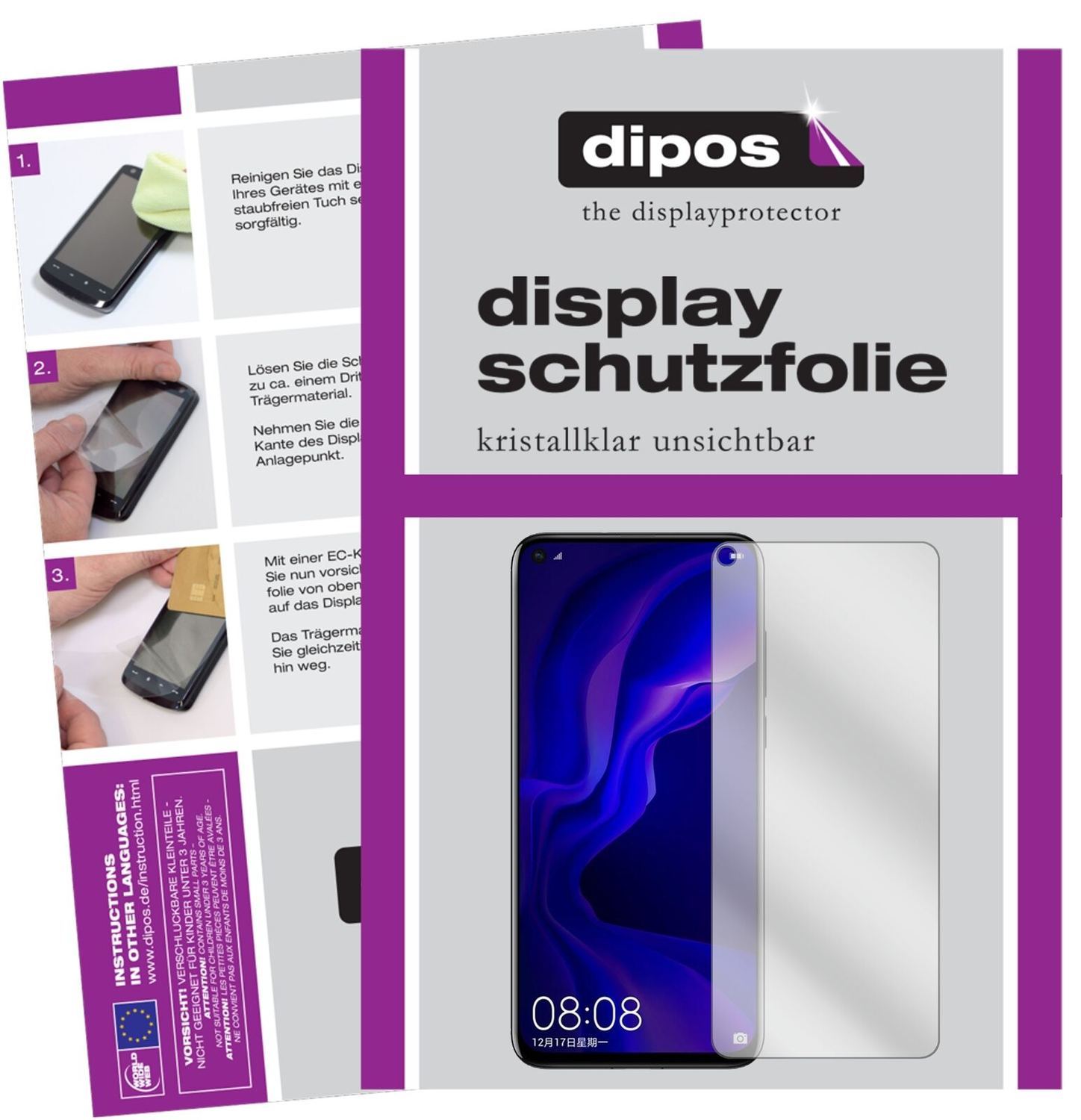 1x Schutzfolie klar für Huawei Nova 4 Display-Schu (2)