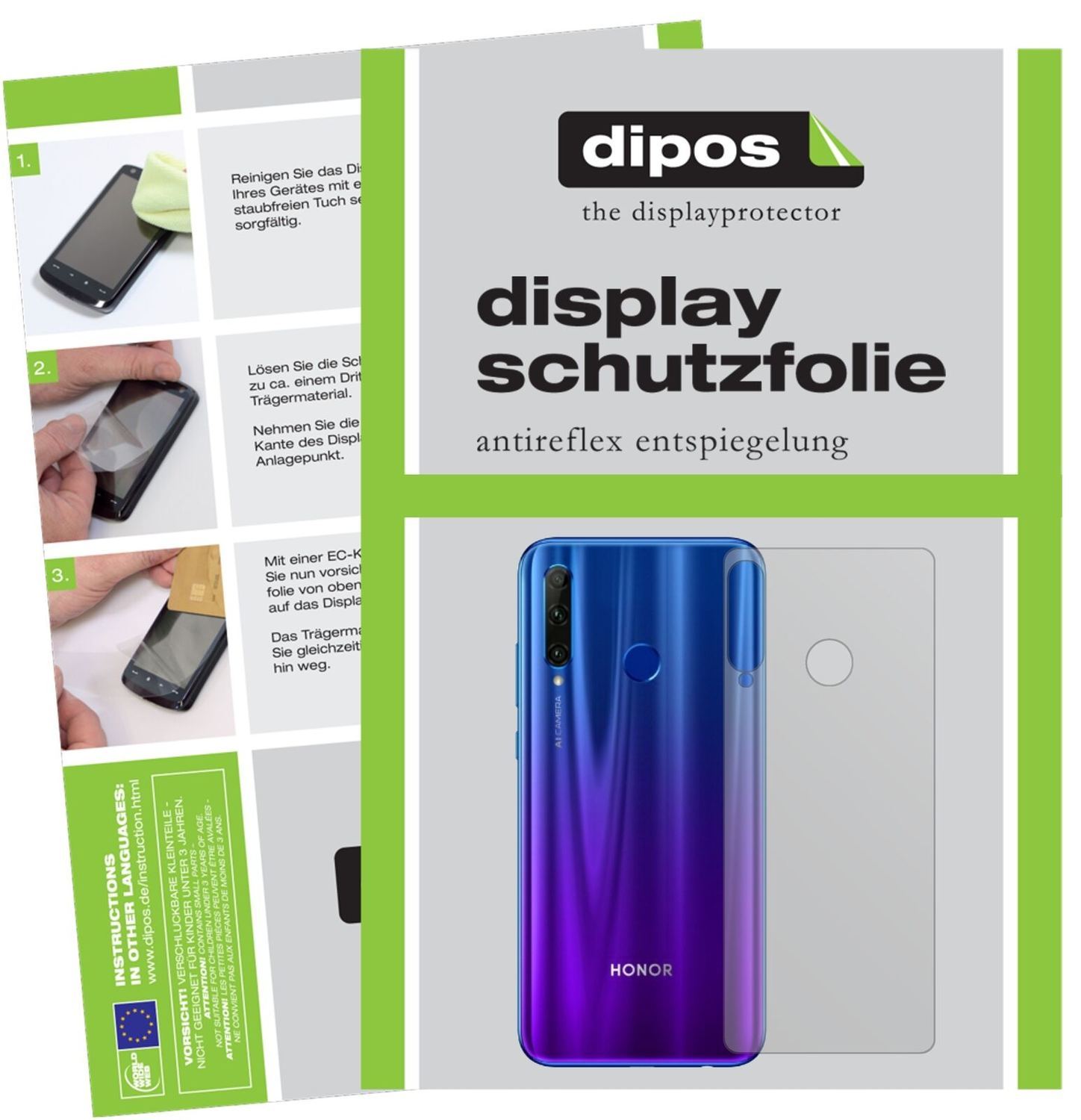 5x Schutzfolie matt für Honor 20i Rückseite Displa (2)