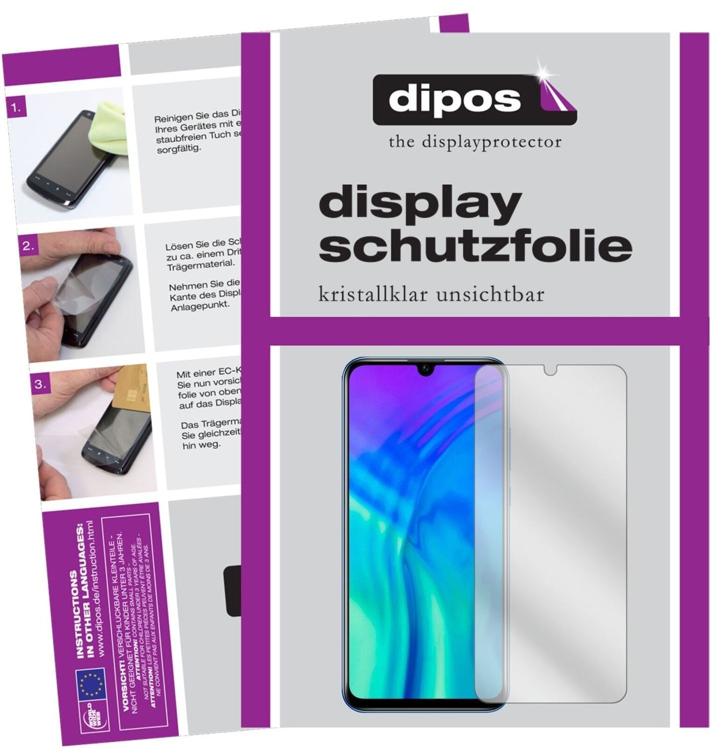 5x Schutzfolie klar für Honor 20i Display-Schutzfo (2)