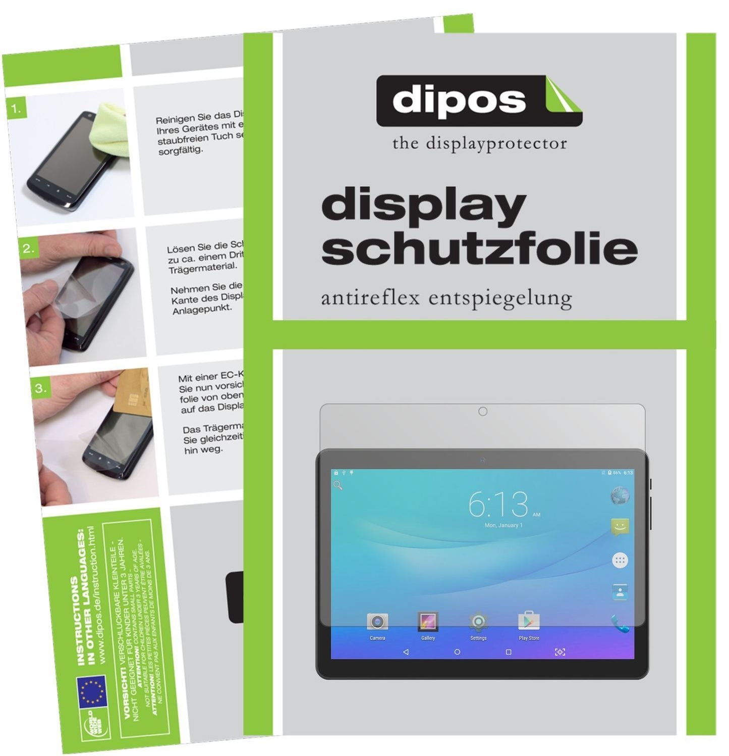 2x Schutzfolie matt für Lectrus 10.1 Zoll Tablet D (1)
