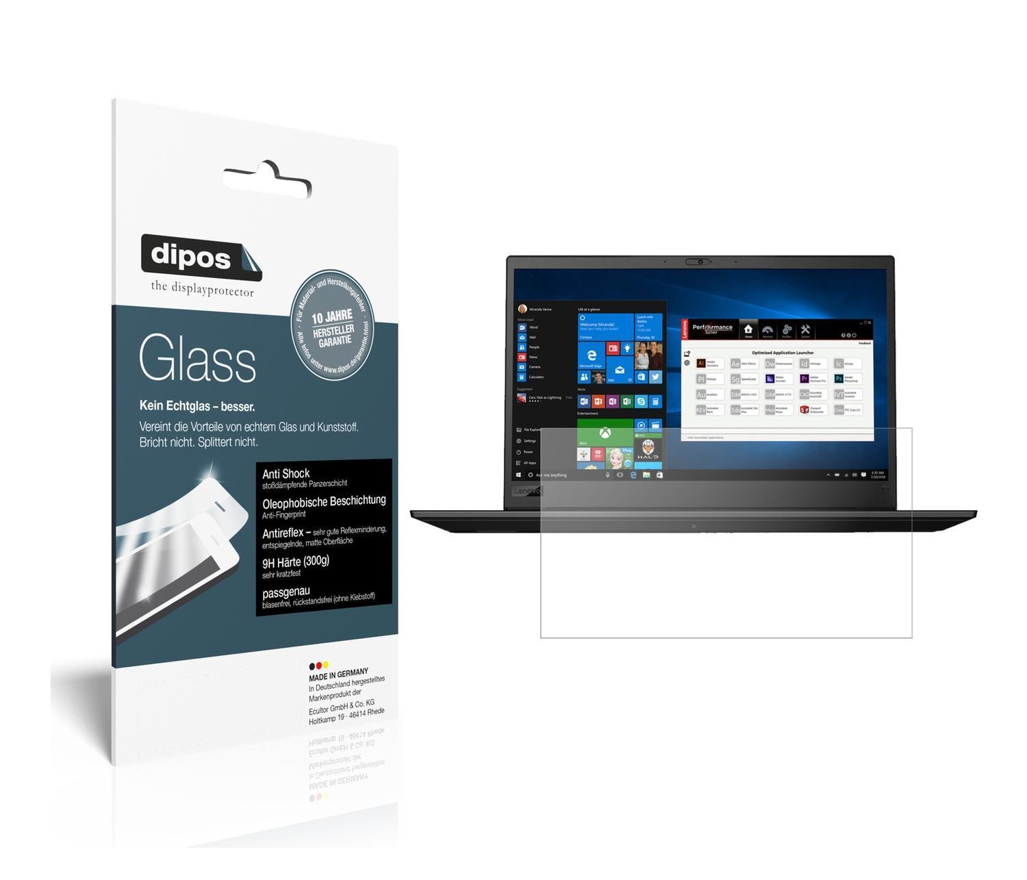 2x 9H Schutzfolie matt für Lenovo ThinkPad P1 Panz (1)