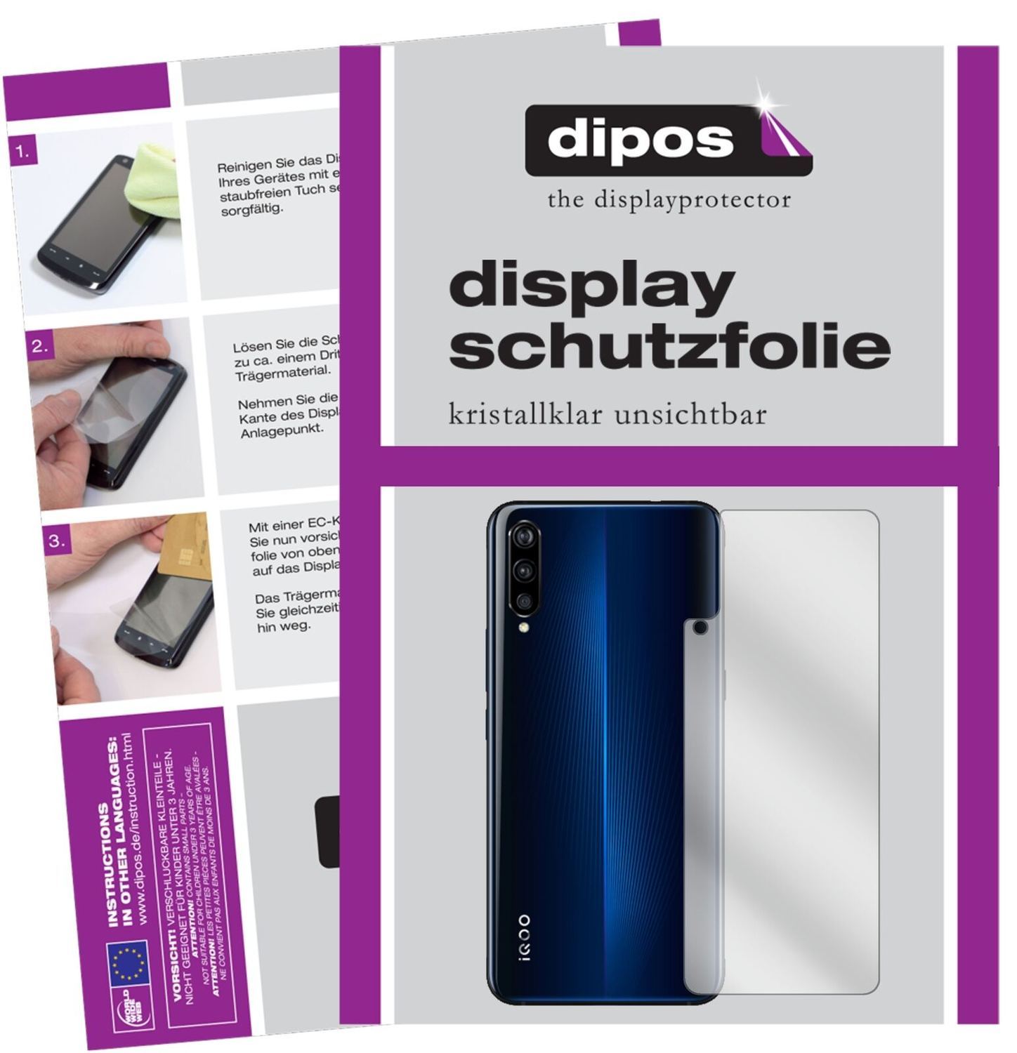 1x Schutzfolie klar für Vivo IQOO Rückseite Displa (2)