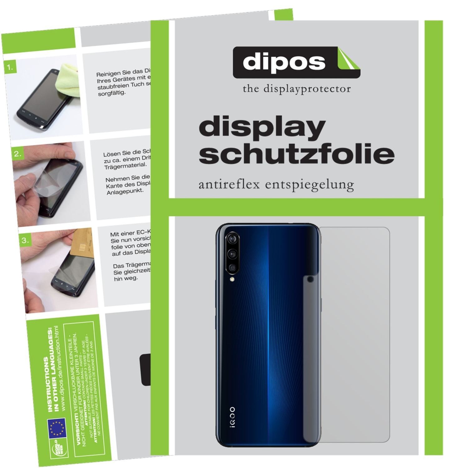 6x Schutzfolie matt für Vivo IQOO Rückseite Displa (1)