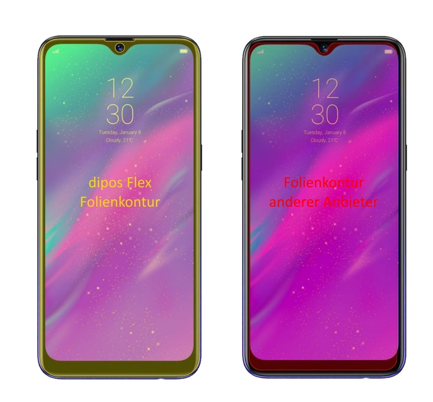 3x 3D Full Cover Schutzfolie für Oppo Realme 3 (2)