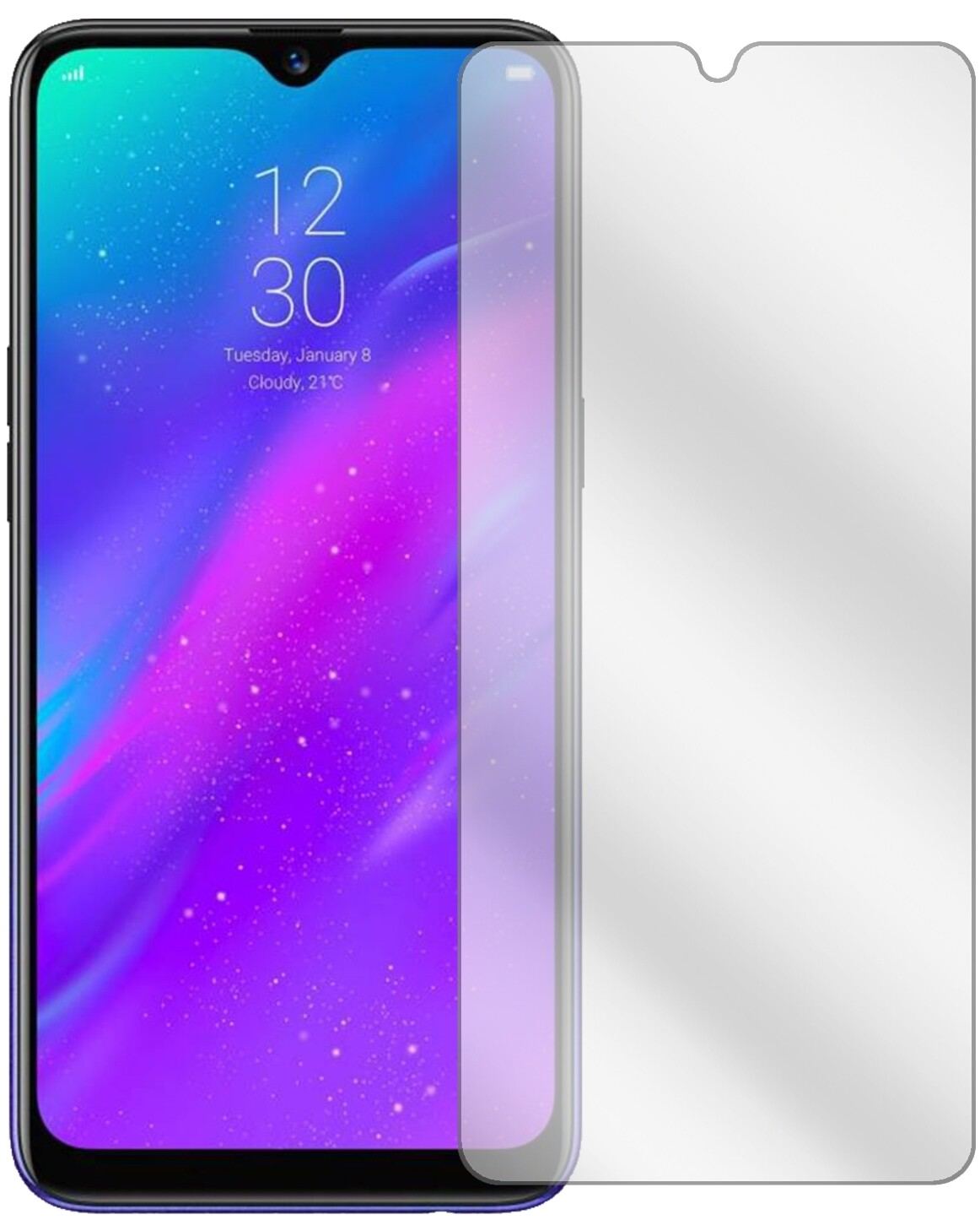 2x Schutzfolie klar für Oppo Realme 3 Display-Schu (2)