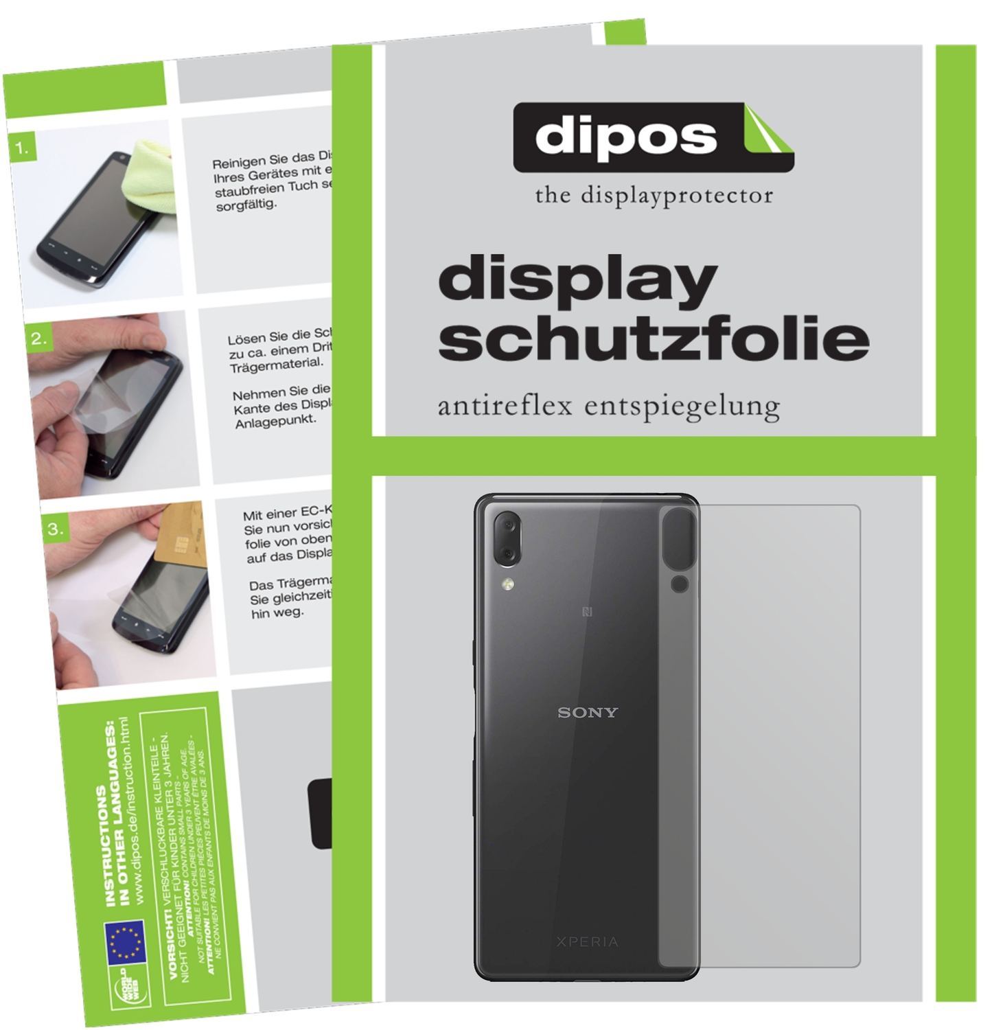 6x Schutzfolie matt für Sony Xperia L3 Rückseite D (1)